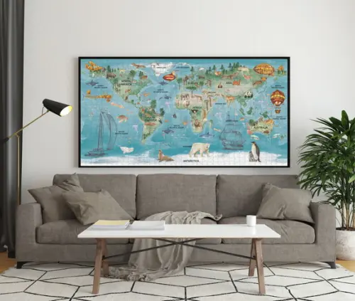 Quebra Cabeça Mapa-múndi infantil