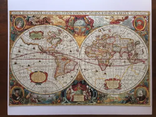 Quebra-cabeça mapa mundi antigo 1014 pçs 98 x 66cm