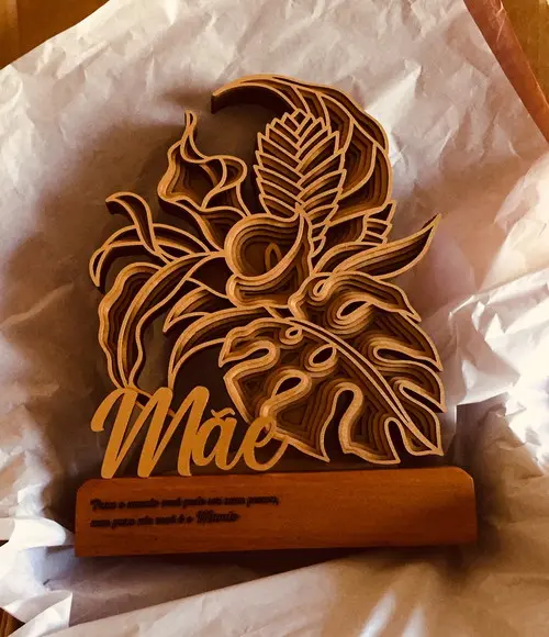 Troféu escultura floral Mãe