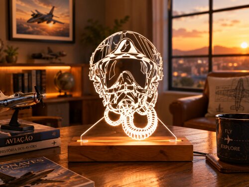 Luminária led Capacete aviador