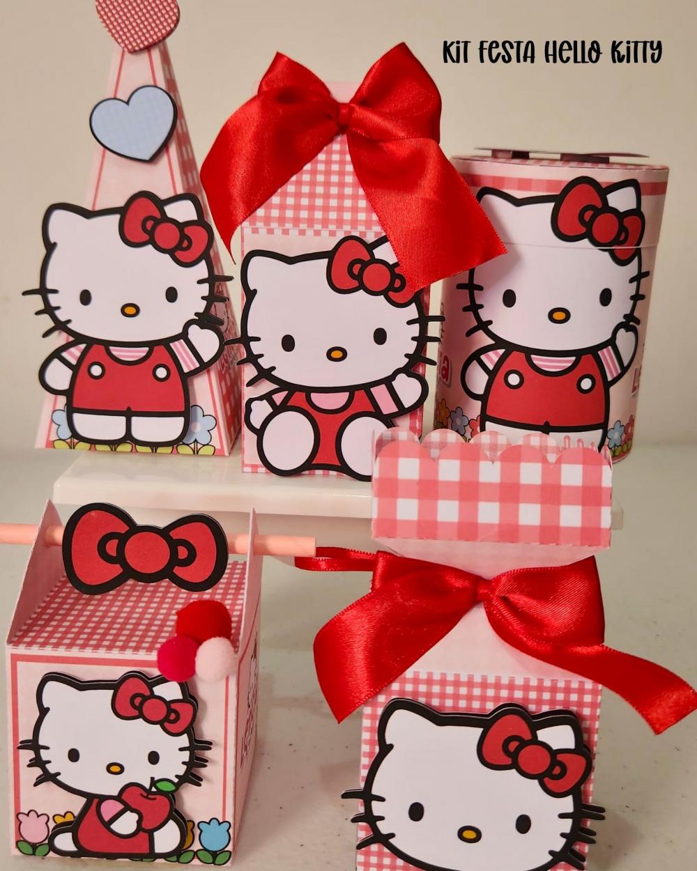 ARQUIVO DE CORTE KIT DE FESTA HELLO KITTY VERMELHA