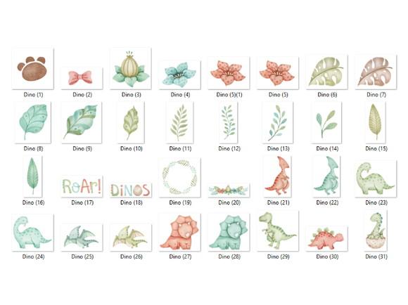 Kit Digital PNG - Dinossauros Aquarela 03
