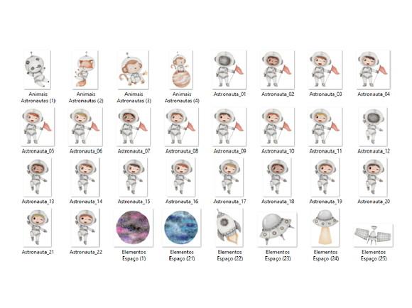 Kit Digital PNG - Astronauta Aquarela 04