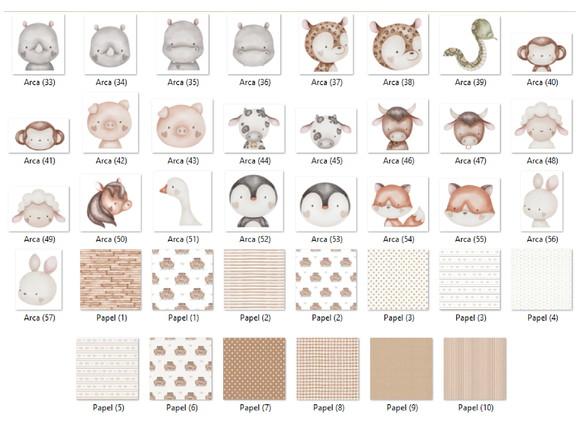 Kit Digital PNG - Arca de Noé Aquarela 03