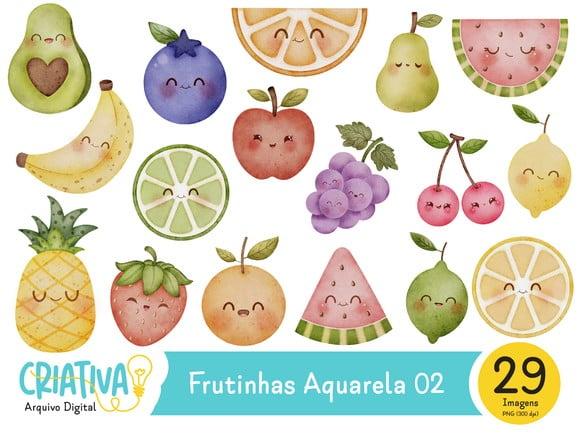 Kit Digital PNG - Frutinhas Aquarela 02
