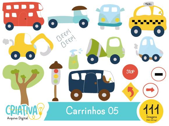 Kit Digital PNG - Carrinhos 05