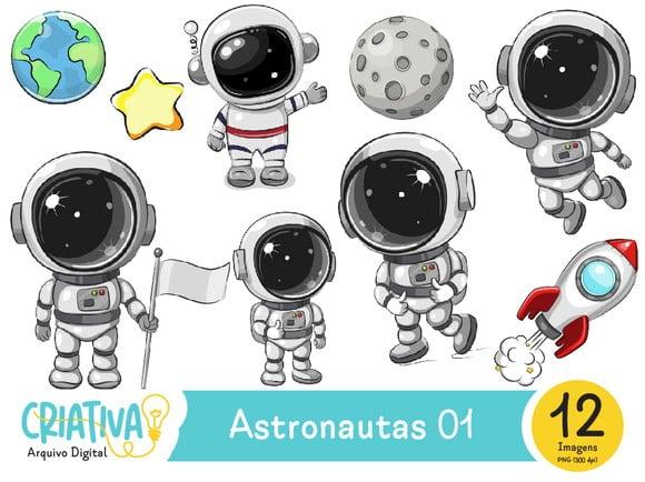 Kit Digital PNG - Astronautas 01