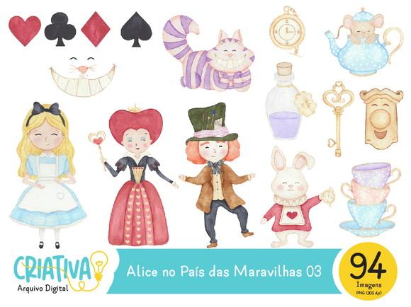 Kit Digital PNG - Alice no País das Maravilhas 03