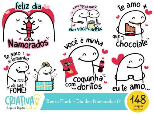 Kit Digital PNG - Bento Flork Dia dos Namorados 01