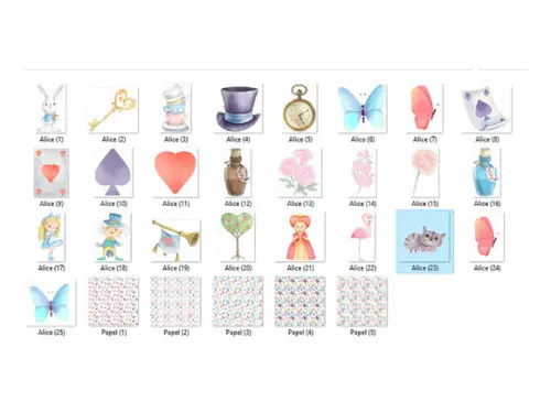 Kit Digital PNG - Alice no País das Maravilhas 01