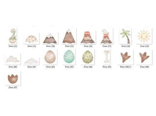 Kit Digital PNG - Dinossauros Aquarela 03