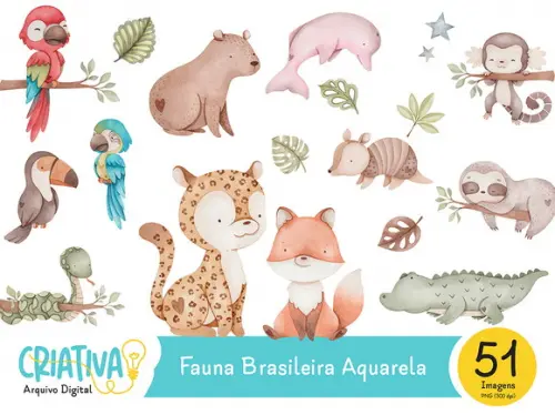 Kit Digital PNG - Fauna Brasileira