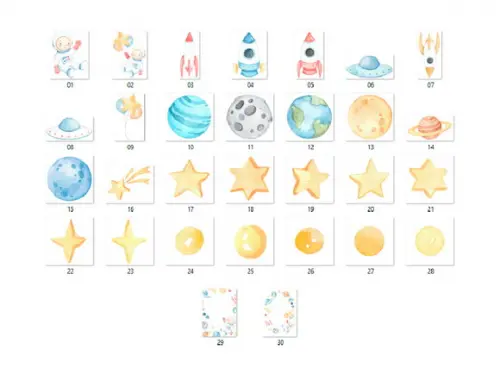 Kit Digital PNG - Astronauta Aquarela 02