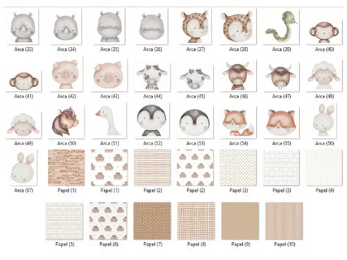 Kit Digital PNG - Arca de Noé Aquarela 03