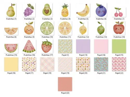 Kit Digital PNG - Frutinhas Aquarela 02