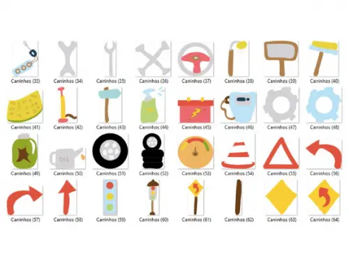 Kit Digital PNG - Carrinhos 05