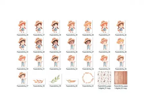 Kit Digital PNG - Fazendinha Aquarela 01