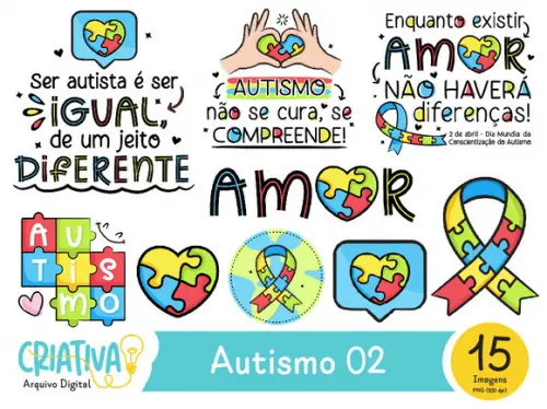 Kit Digital PNG - Autismo