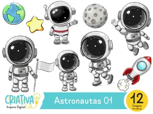 Kit Digital PNG - Astronautas 01