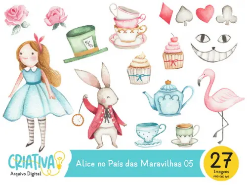 Kit Digital PNG - Alice no País das Maravilhas 05