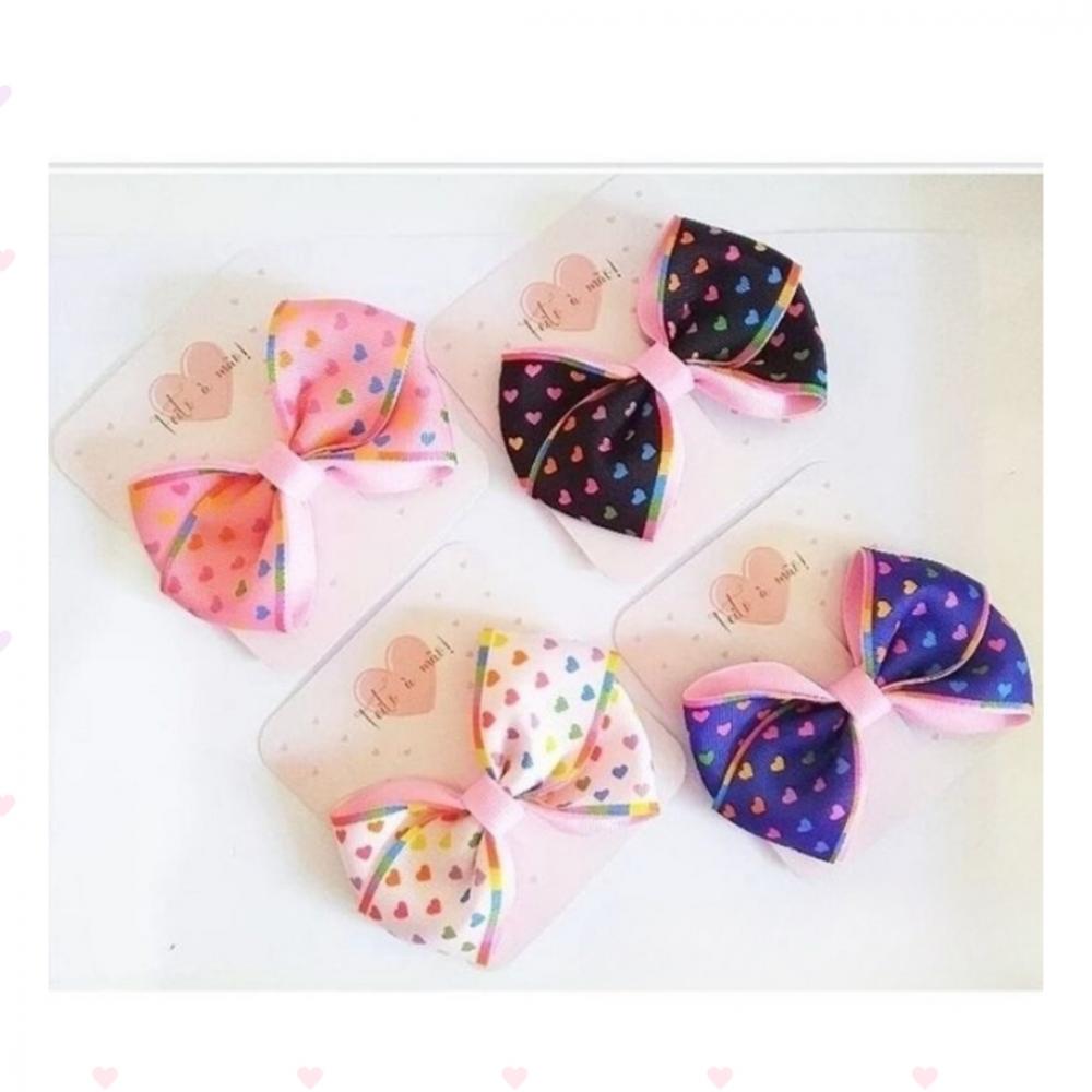 Lacinho estampado coração/ a unidade