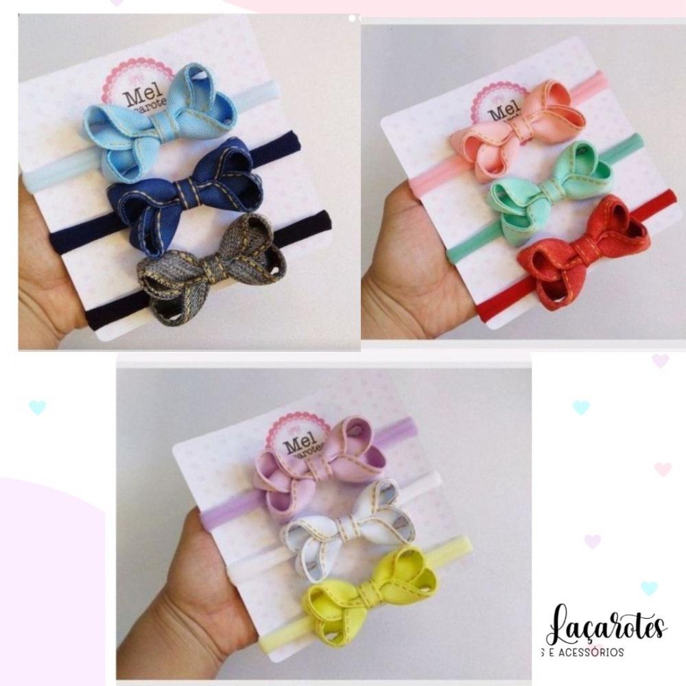 Faixinha lacinho jeans / a unidade