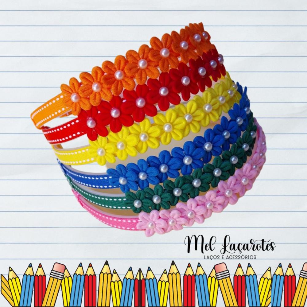 Tiara florzinhas escolar