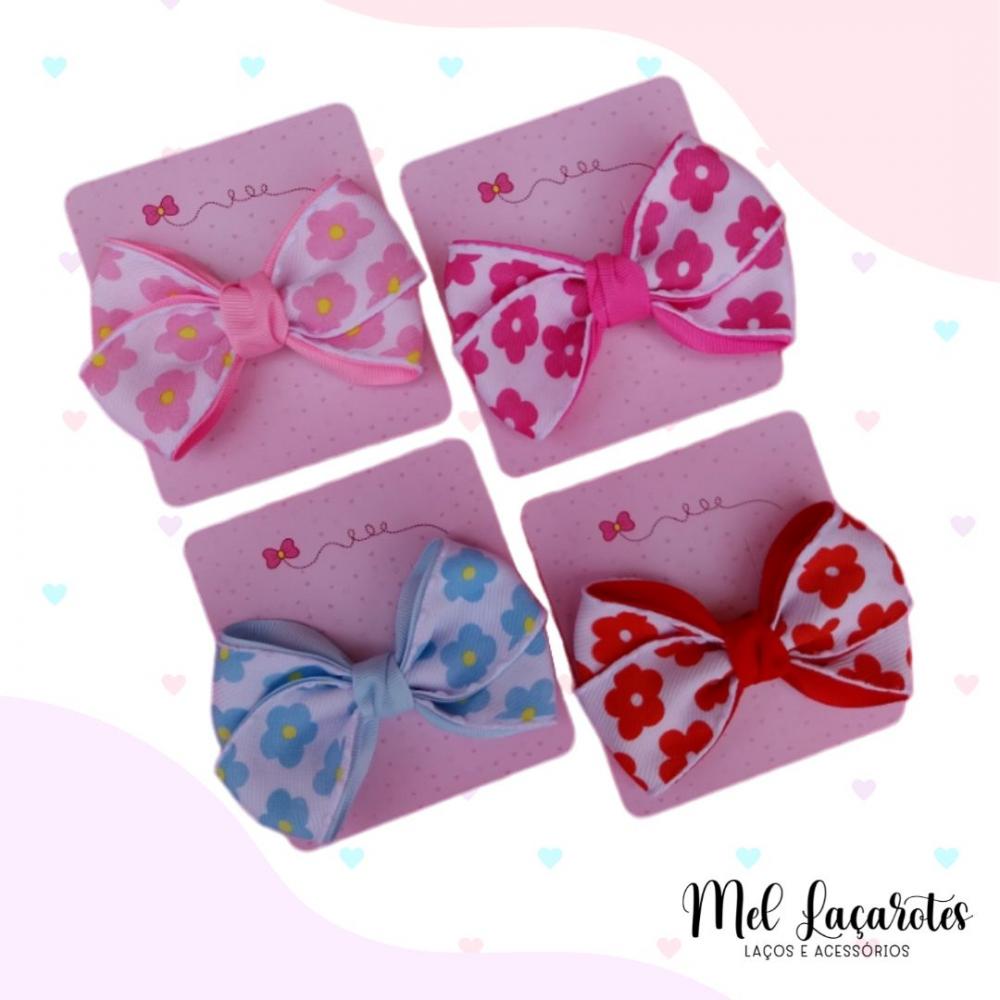 Lacinho com estampa de flor / a unidade