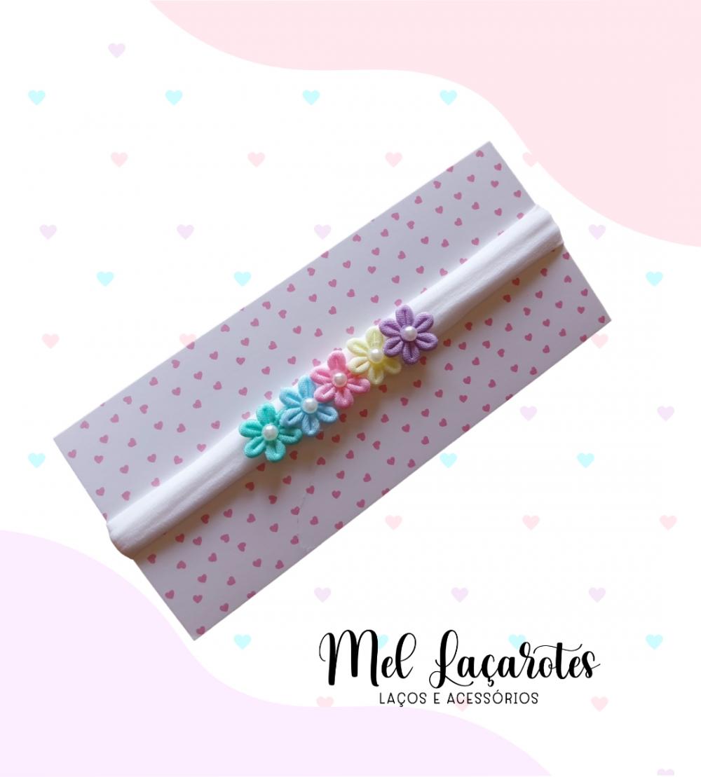 Faixinha mini florzinhas coloridas