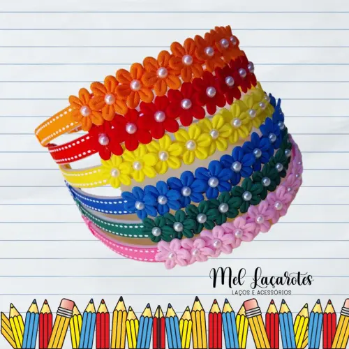 Tiara florzinhas escolar