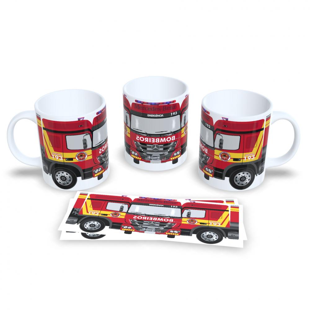 Caneca De Porcelana Tema Caminhoneiro Estrada 325ml
