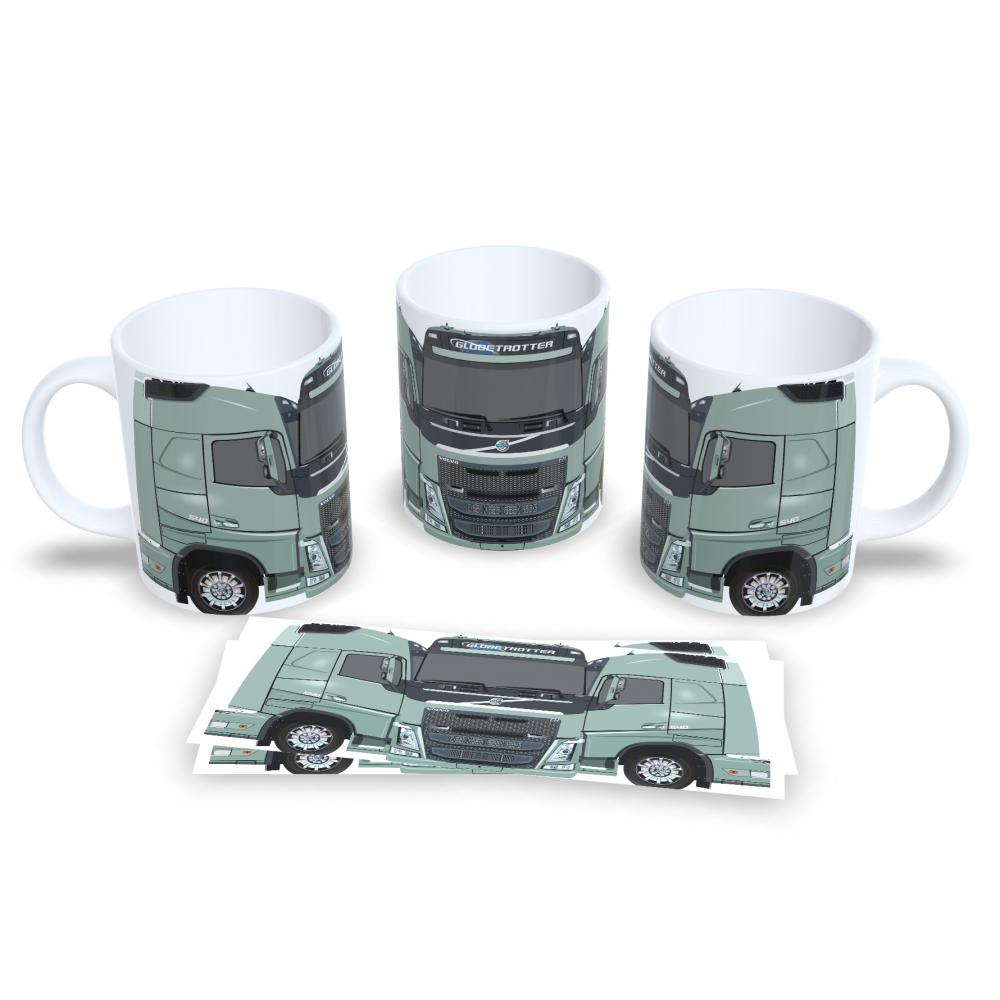 Caneca De Porcelana Tema Caminhoneiro Estrada 325ml