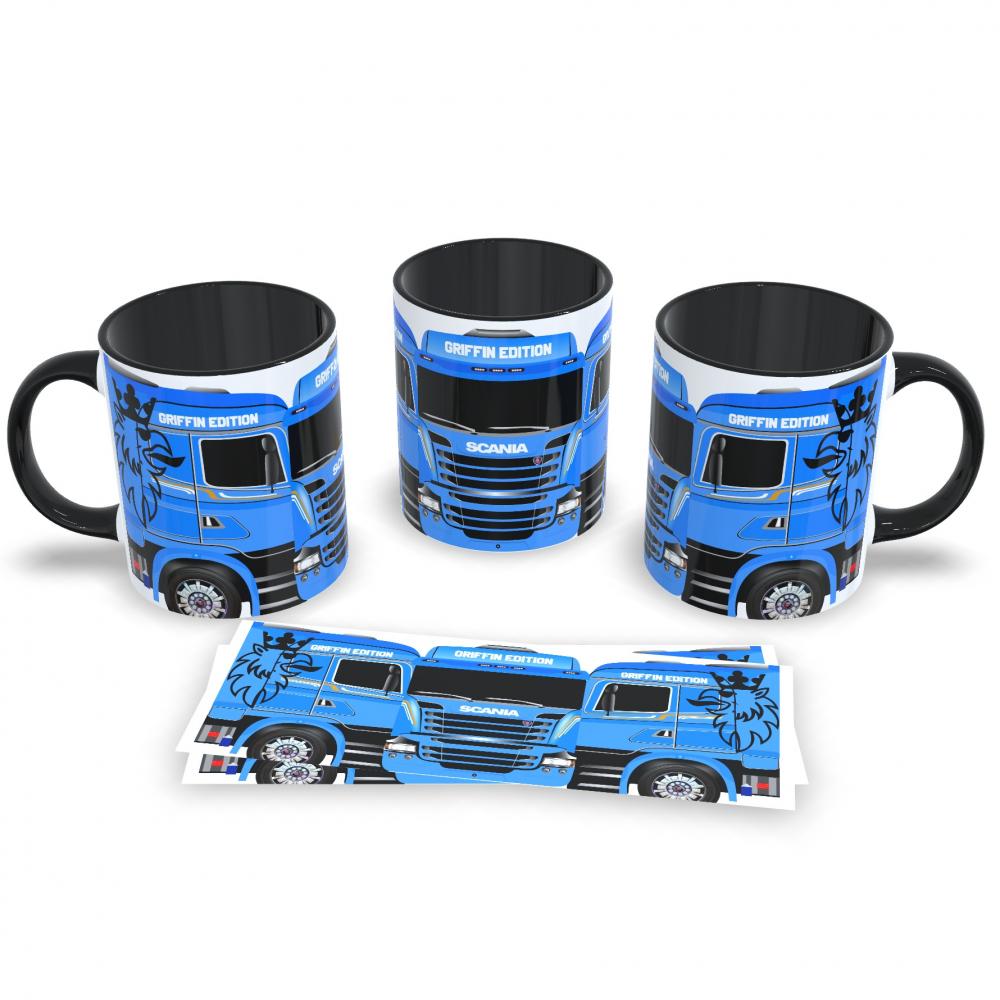 Caneca Preta Personalizada Caminhão Bruto Presente Criativo 325m