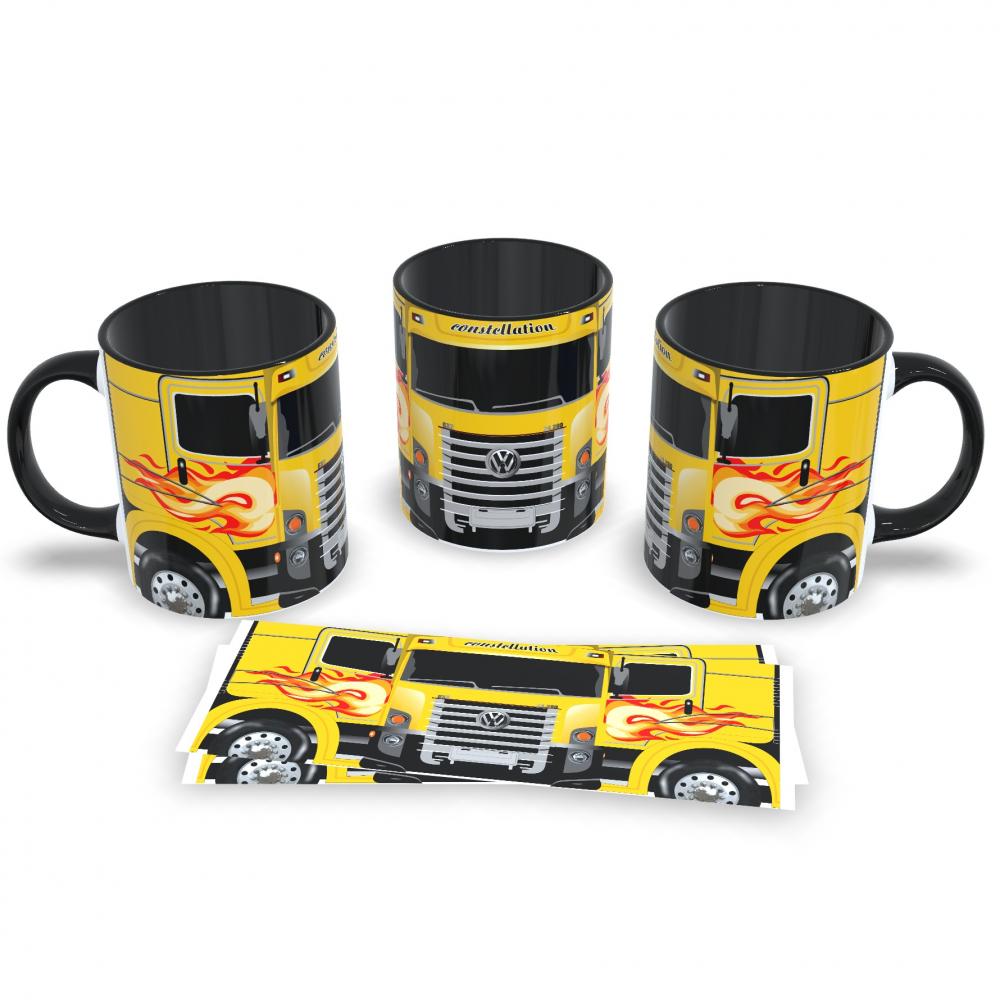 Caneca Rei da Estrada Coleção Caminhões 325ml Preta