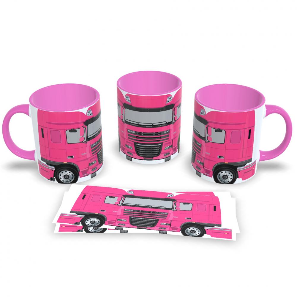 Caneca Rei da Estrada Coleção Caminhões 325ml Rosa