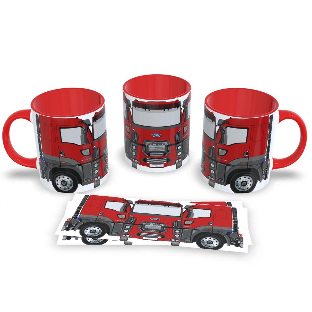 Caneca Rei da Estrada Coleção Caminhões 325ml Vermelha