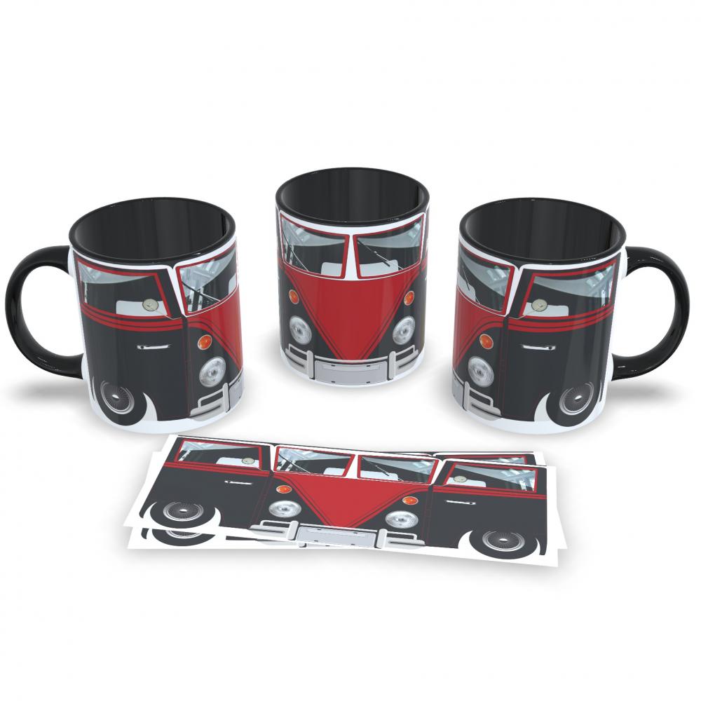 Caneca Preta Kombi Vintage 325ml Relíquia e Nostalgia na Mesa