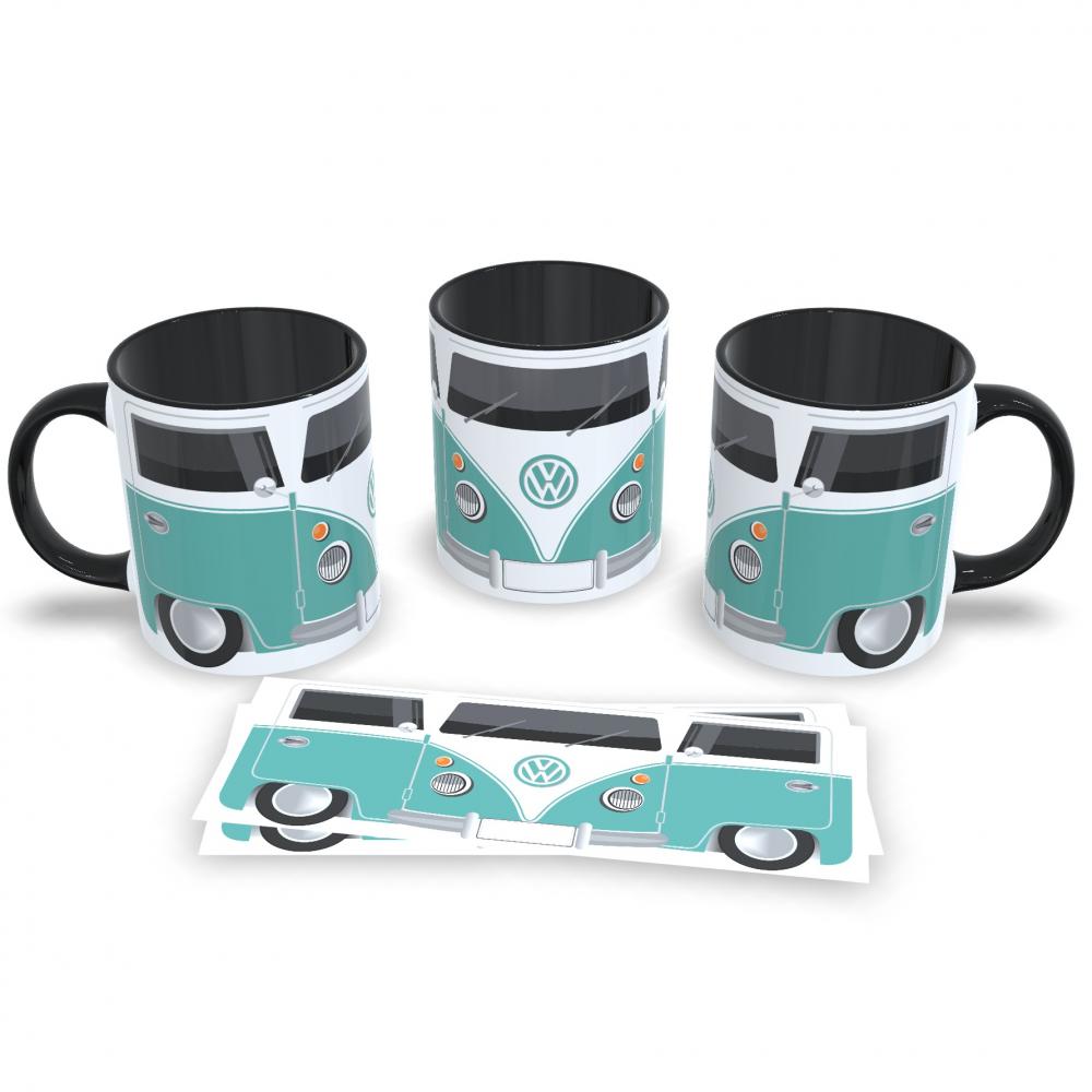 Caneca Porcelana Preta Loucos por Kombi Edição 325ml