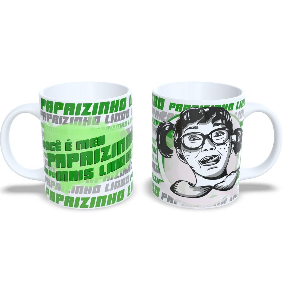Caneca Chiquinha 325ml Porcelana Decorada Turma do Chaves