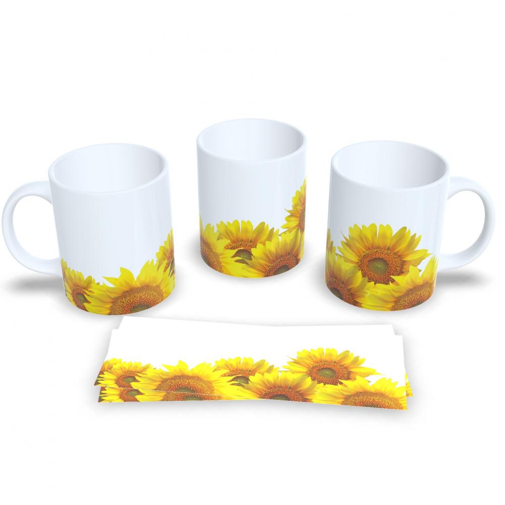 Caneca De Porcelana Decorada Estampa De Flores 325ml