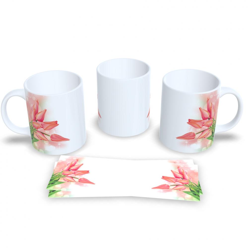 Caneca De Cerâmica Floral Presente Criativo Delicado