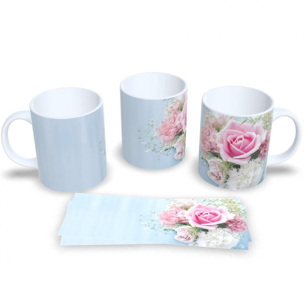 Caneca De Cerâmica Floral Presente Criativo Delicado