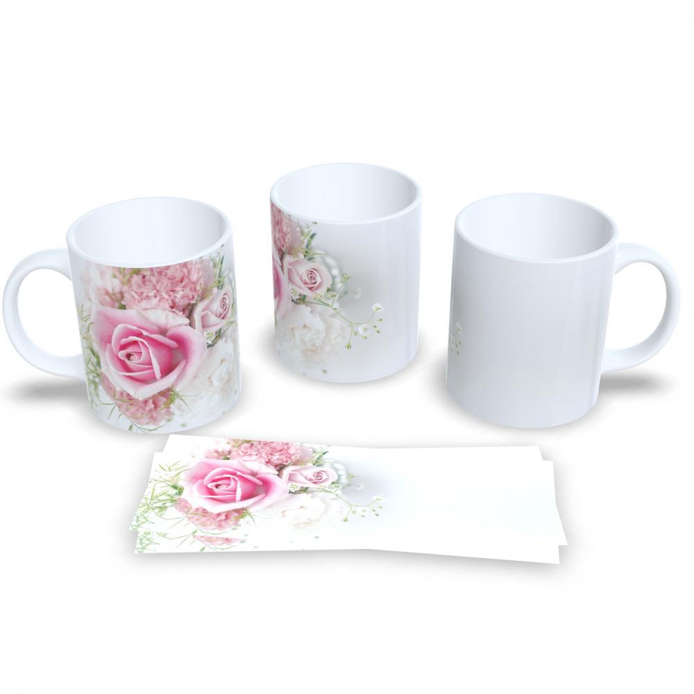 Caneca De Cerâmica Floral Presente Criativo Delicado
