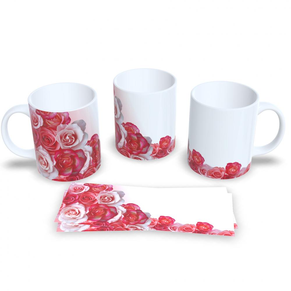 Caneca De Café E Chá Estampa Floral Colorida