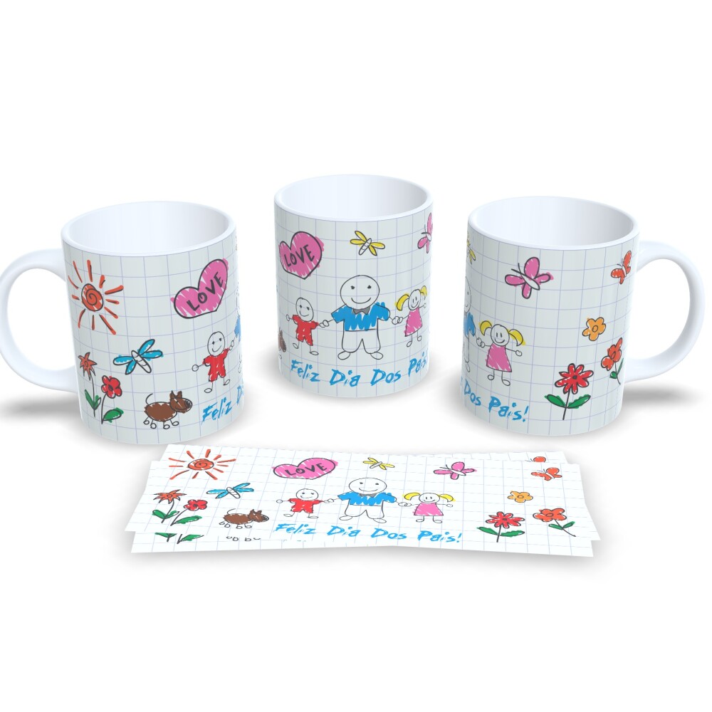 Caneca De Porcelana Decorada Presente Para O Dia Dos Pais