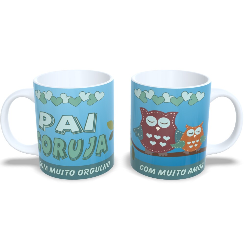 Caneca De Porcelana Decorada Presente Para O Dia Dos Pais