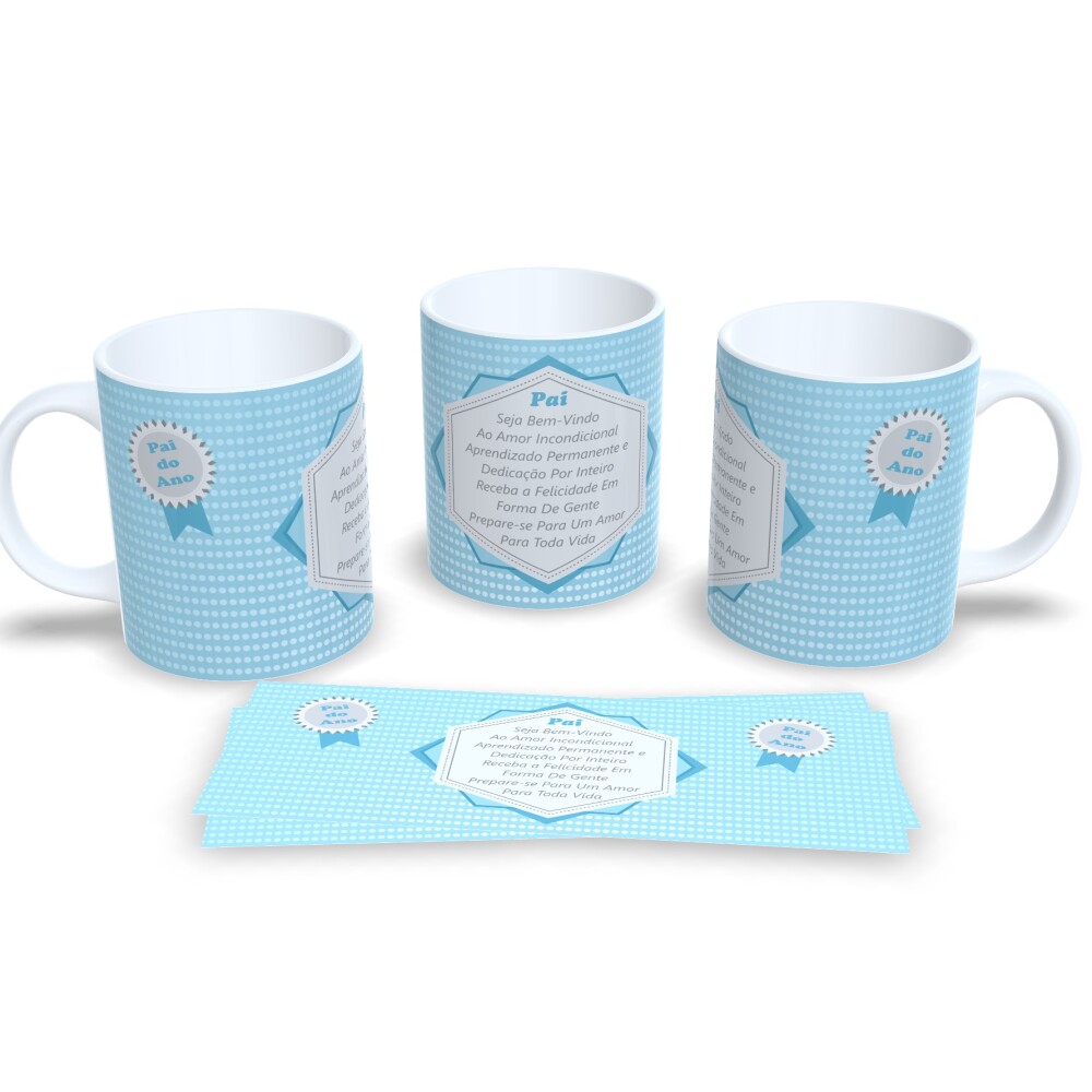 Caneca De Porcelana Decorada Presente Para O Dia Dos Pais