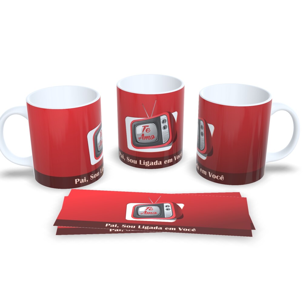 Caneca De Porcelana Decorada Presente Para O Dia Dos Pais
