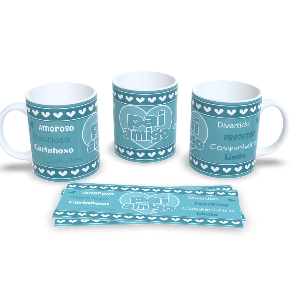 Caneca De Porcelana Decorada Presente Para O Dia Dos Pais