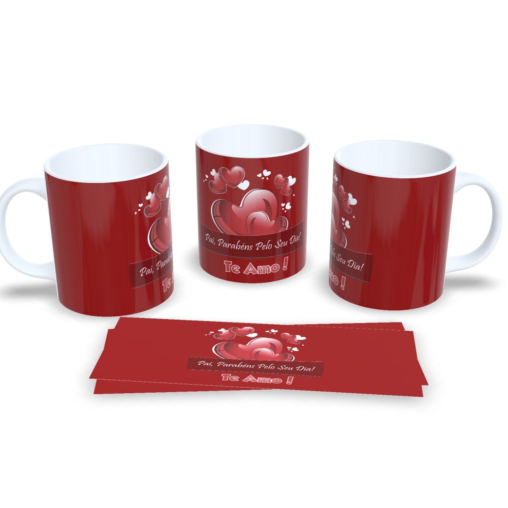 Caneca De Porcelana Decorada Presente Para O Dia Dos Pais